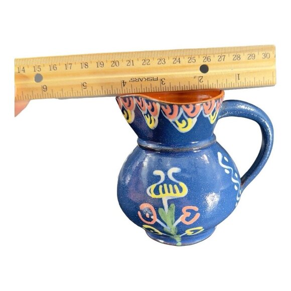 Vintage USA Folk Art RedWare Pottery Pitcher Creamer Hand Made Artist Marked VTG - Picture 10 of 14